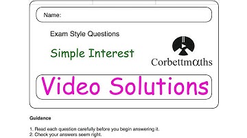 Simple Interest Answers - Corbettmaths