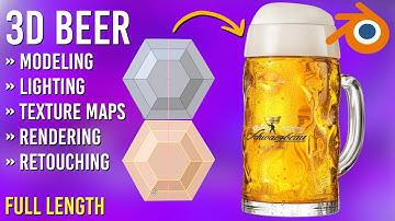 Beer mug creation in Blender 3D / Modeling, Lighting, Rendering, Postproduction