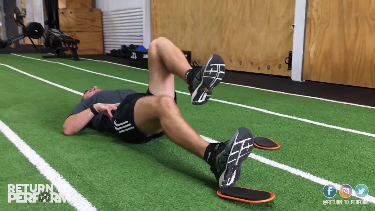 Hamstring Slide - Single Leg [Exercise Demonstration] - YouTube