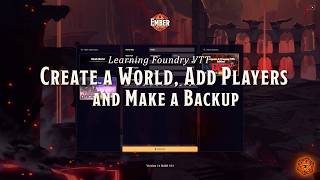 Create a World, Add Players, and Make a Backup