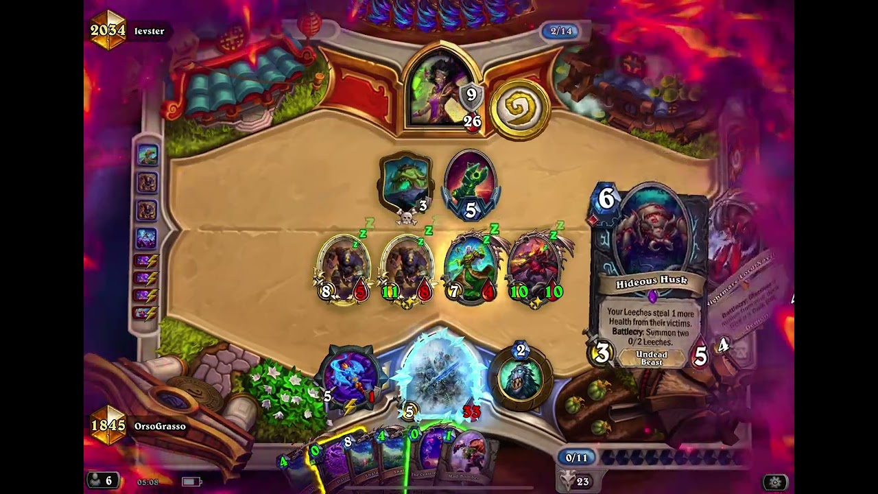 Leech Death Knight Vs Starship Warlock Hearthstone Gameplay Legend 1845
