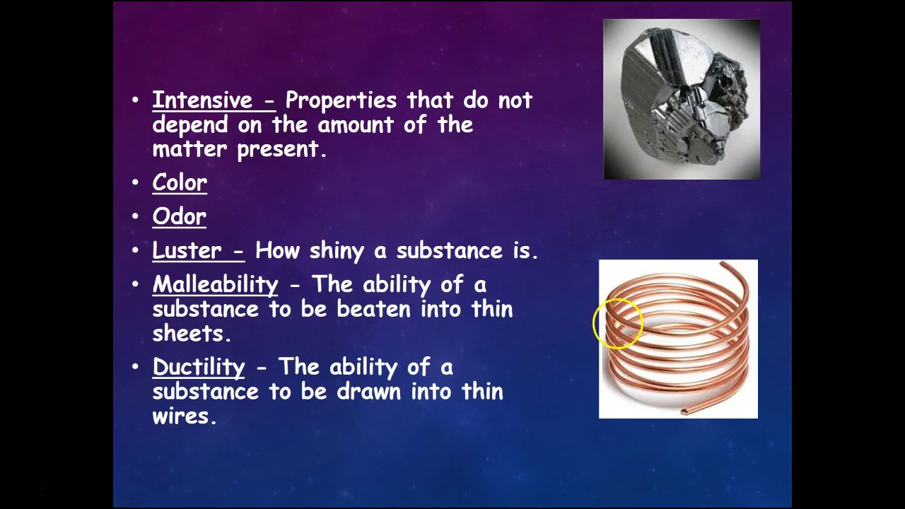 Matter & Energy Lecture 2 Extensive vs. Intensive YouTube