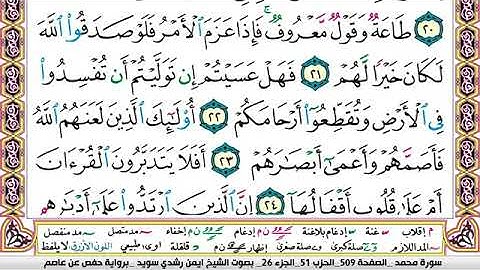 سورة محمد مكتوبة الشيخ ايمن سويد