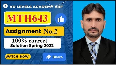 MTH643 Assignment 2 Spring 2022  solution by Nadeem Iqbal