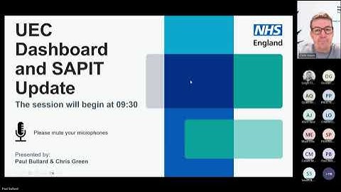 ECIST Urgent and Emergency Care Dashboard - SAPIT update webinar