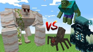 Minecraft MUTANT iron golem vs dangerous Mobs Fight | Minecraft Mob Battle |