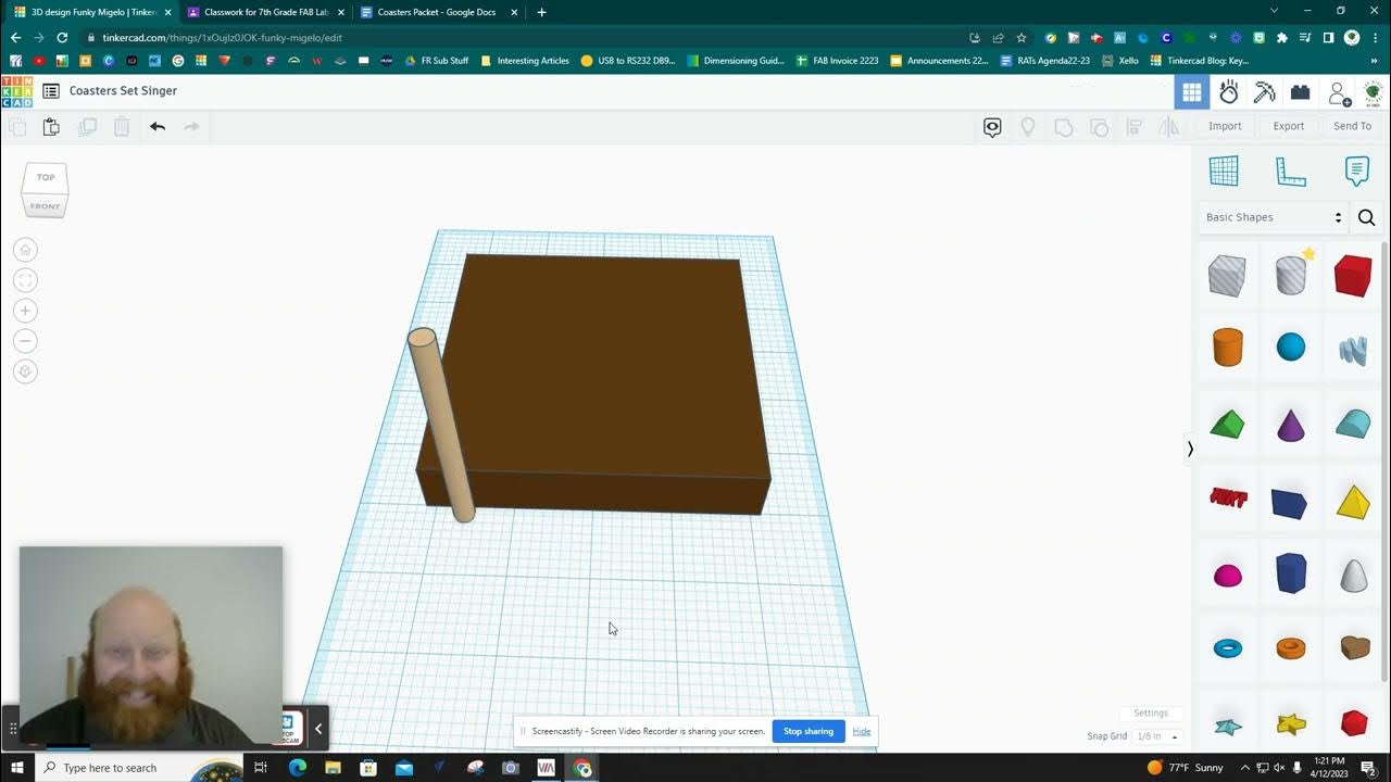 Tinkercad Video For Making Coasters Set For Orthographic Sketches YouTube