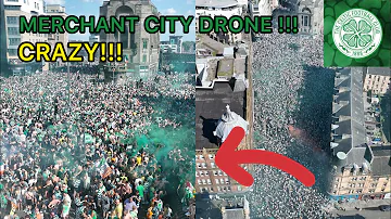 CRAZY SCENES - CELTIC FANS AT MERCHANT CITY !!! DRONE