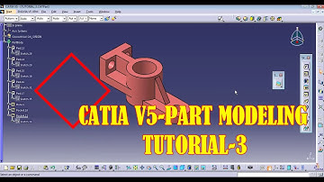 CATIA V5||tutorial-3|Part modeling (PAD,HOLE,POCKET,CONSTRAIN SKETCH)