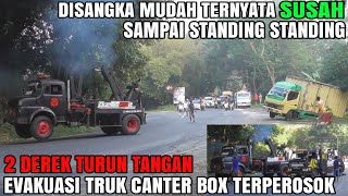 Dari Gelap Sampai Terang Derek Mercy Bagong Kesulitan Mengevakuasi Truk Canter Yang Terperosok