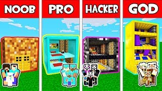 Minecraft - NOOB vs PRO vs HACKER vs GOD : FAMILY BLOCK BASE in Minecraft Animation