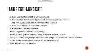Tutorial mengisi ekinerja pegawai non PNS RSUD Kebayoran Lama