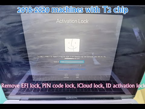 2018 to 2020 Macbook Pro or Air  with T2 chip remove iCloud lock, ID activation lock