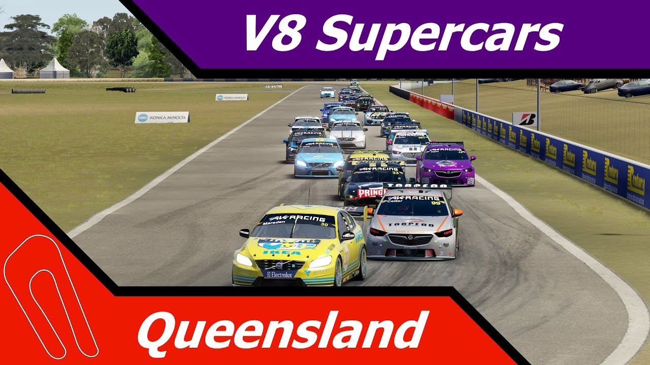 AK Racing V8 Supercars Season 11 Round 8 - Queensland Race 1 (Uncut ...