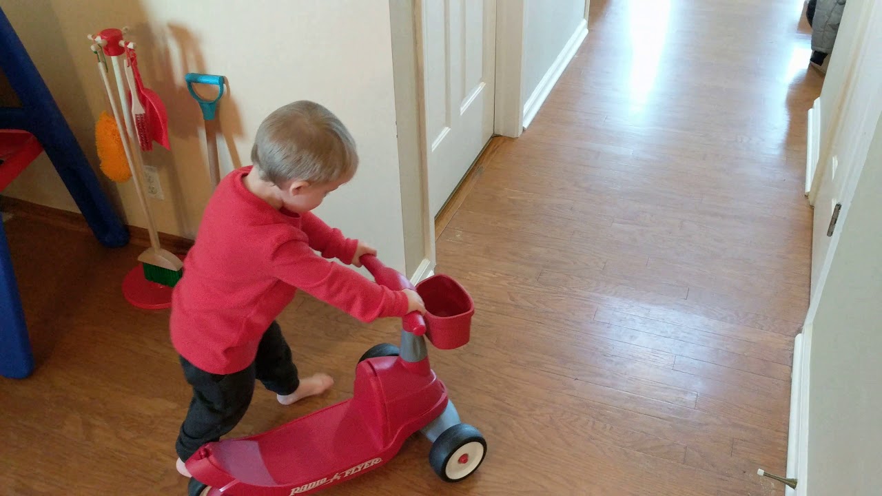 Using his scooter! - YouTube
