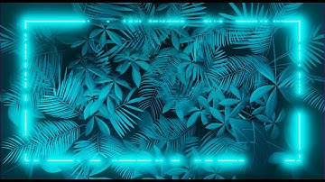 Abstract Blue Neon Frame 3D Leaves Animation Moving Background VJ Loop