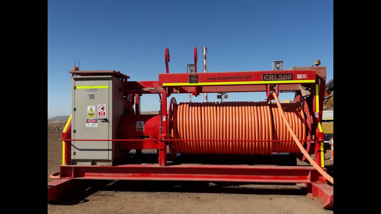 Enrollador automático con cable eléctrico y pinza ATEX de puesta a tierra  MECLUBE ES-260PTA