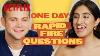 Ambika Mod and Leo Woodall Answer Rapid(-ish) Fire Questions | One Day | Netflix screenshot 5