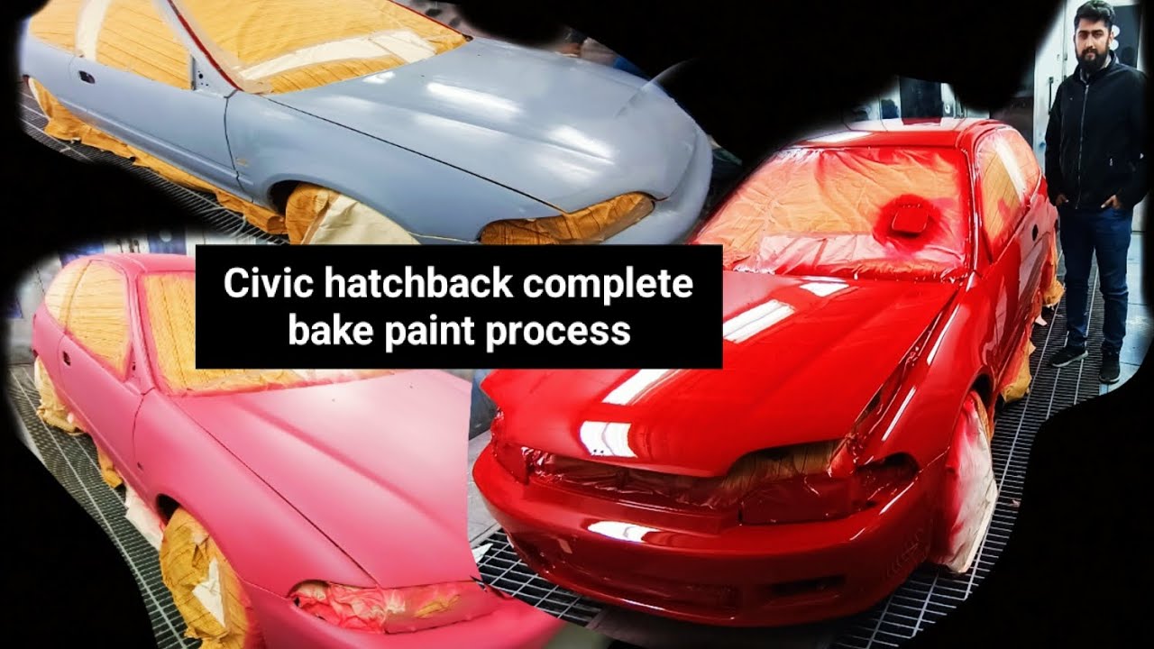 Honda civic eg hatchback complete bake Paint Job Process 🎨