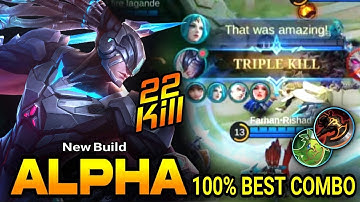 100%True Damage Monster Alpha~ 22 kill Best Build and Emblem 2023 | Mlbb 😱🔥🔥