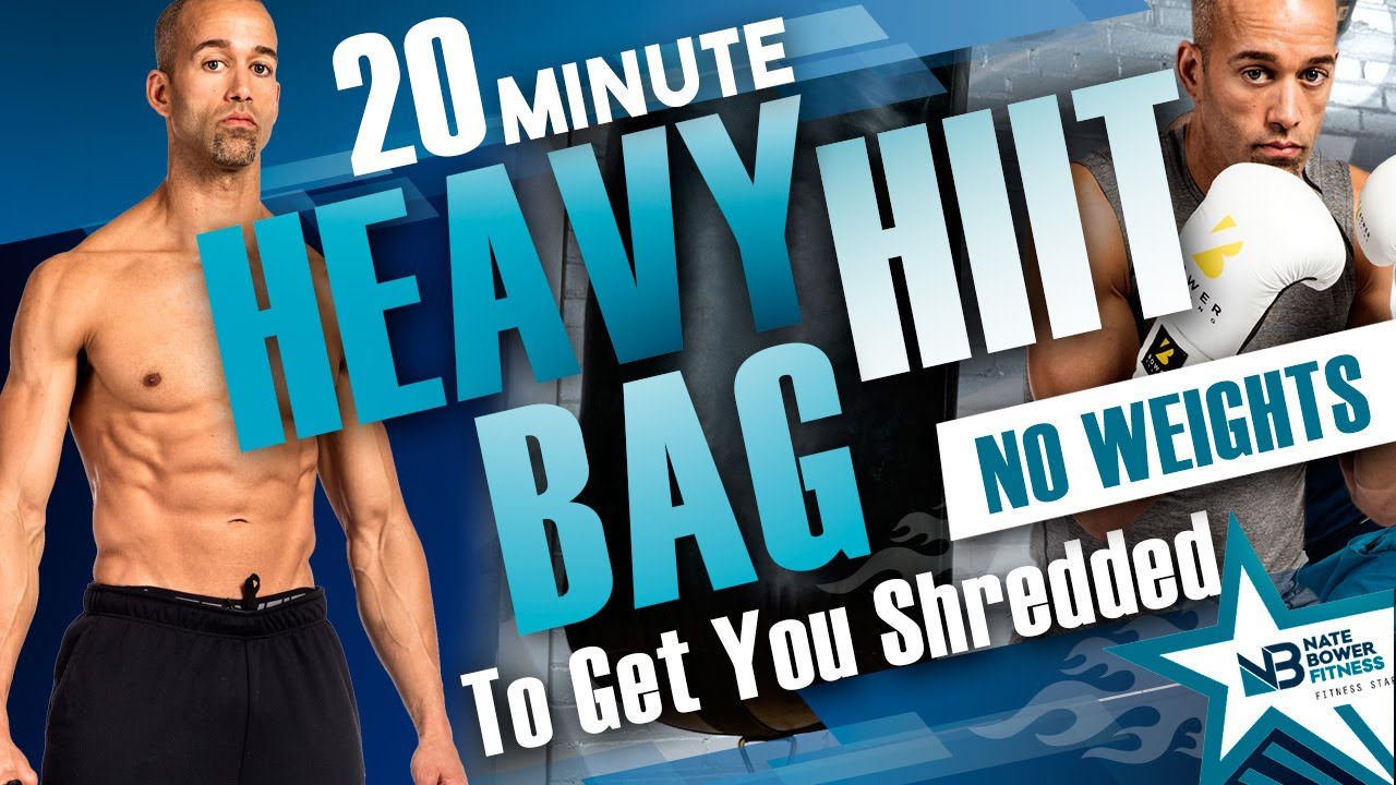 20 Minute All Punching Boxing Workout, 350-400 Calories Burned, NateBowerFitness 