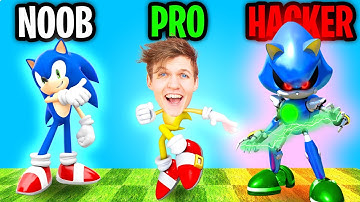 Can We Go NOOB vs PRO vs HACKER In SONIC DASH!? (SONIC DASH APP!)
