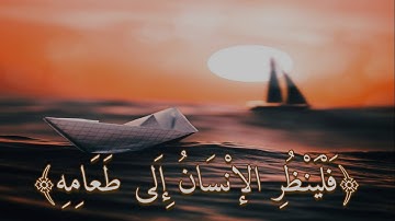فَلْيَنْظُرِ الإنْسَانُ إِلَى طَعَامِهِ ||  سورة عبس || طارق محمد  || حالات واتس اب قران انستا quran