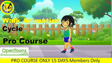 How to create Walk Cycle in opentoonz ,2d animation tutorial | In Hindi