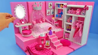 DIY Miniature Pink dollhouse ~ Barbie Pink Dresses ~ Mini Makeup and more