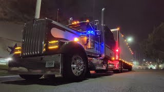 First time driving this 2021 Kenworth W900 18 speed. The Rose Bowl to  Miami Dolphins stadium!