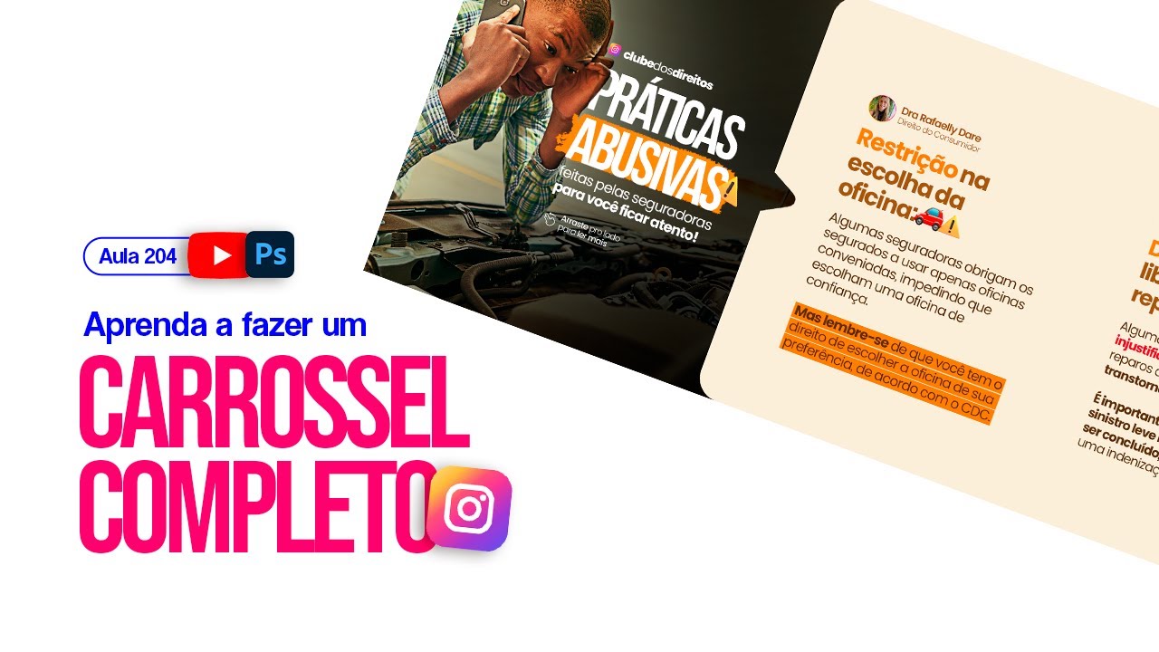 Fazendo CARROSSEL para INSTAGRAM do ZERO - AULA 204 - Photoshop para iniciantes