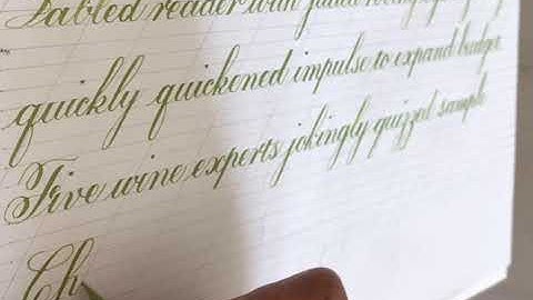 Copperplate Calligraphy practice with dip pen