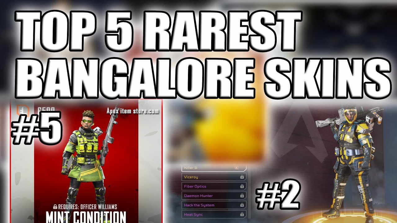 Top 5 RAREST Bangalore Skins In Apex Legends! Best Bangalore Skins and