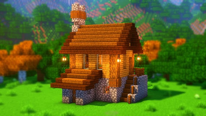 ⚒️ Minecraft Tutorial  Casa SIMPLES (APENAS MADEIRA) ⚒️ 
