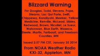 EAS #863: Blizzard Warning (1/25/2014)
