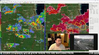 LIVE RADAR: 2 INCH HAIL AND TORNADO WARNING OUTSIDE CHICAGO