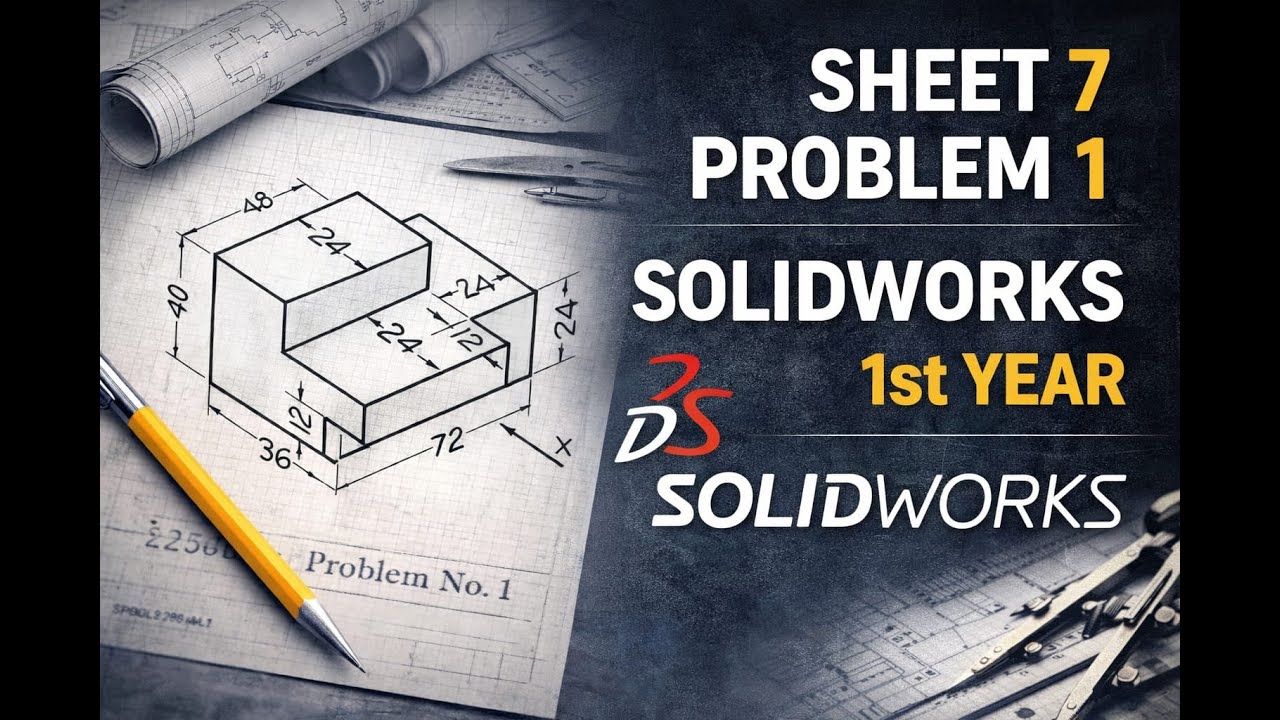 Engineering Drawing | Sheet 7 Problem 1 | SolidWorks | 1st Year - YouTube