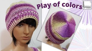 Cappello all'uncinetto tunisino "COLORS"