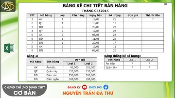 Cơ bản 5.3.2017 Đề 3 Excel | Định dạng ngày tháng dạng không đầy đủ dd/mm | CC Ứng dụng CNTT