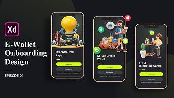 E-wallet App UI/UX Design in Adobe XD : Onboarding Screen Design | Episode 1