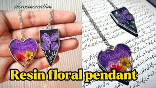 How to make resin floral pendant | How to attach chain into a pendant | SBSresincreation