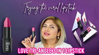 Trying the *VIRAL LIPSTICK* Staze 9to9 Love Tri-Angle 3 in 1 Lipstick Review & Swatch | #STAZE9to9 screenshot 5