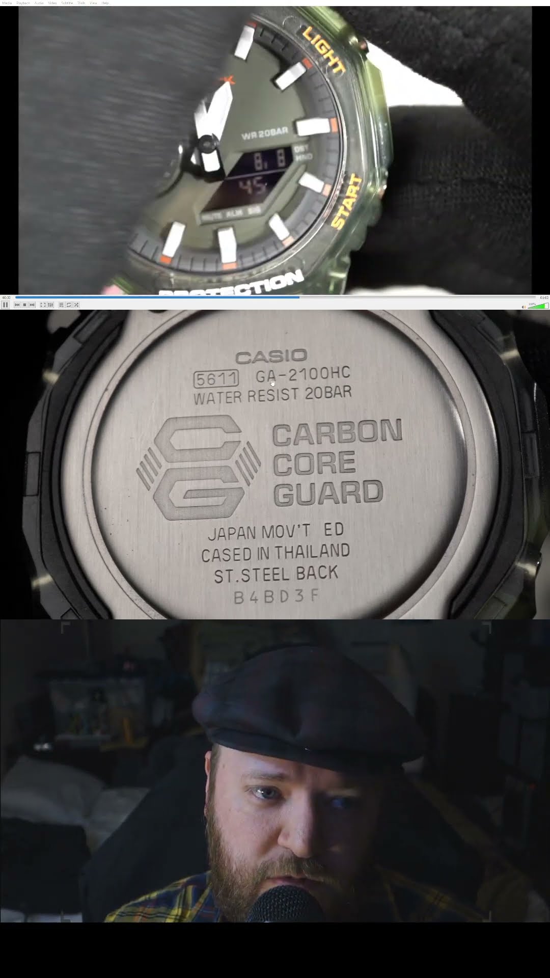 Casio G-shock casioak 5611 GA-2100HC green and orange watch carbon