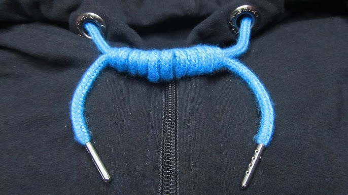 Ave Craft: How to Tie Hoodie Strings for beginners. Hoodie knots - single  strand braid tutorial. 