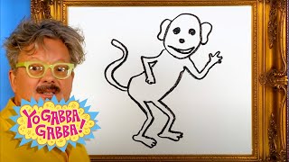 how to draw a monkey 1 hour of yo gabba gabba show for kids