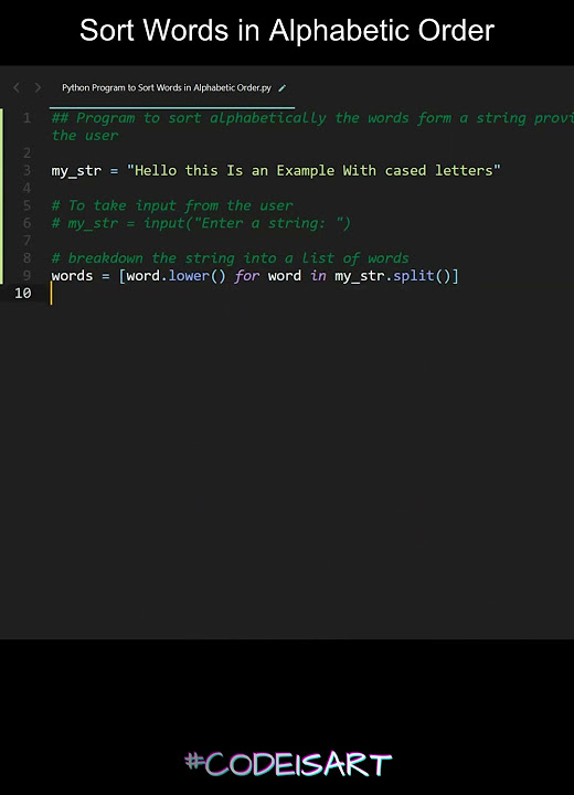 Sort Words in Alphabetic Order in Python | Python Examples | Python ...