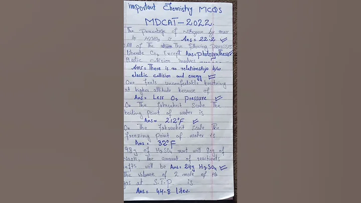 MDCAT 2022 | MDCAT TEST Prepartion  | Most important mdcat mcqs 2022  | Mdcat chemistry mcqs