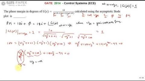 GATE 2014 ECE Phase Margin of given G(s)