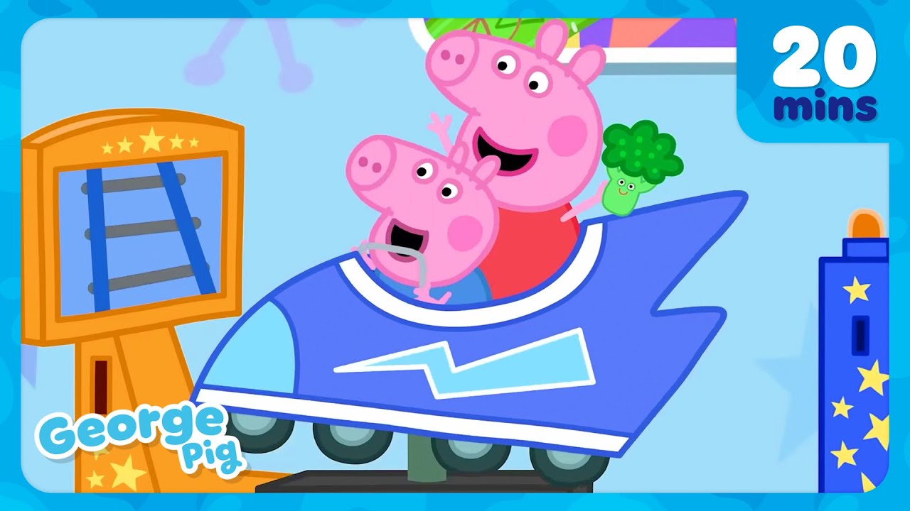 George Pigs Supermarket Rollercoaster Ride! 🎢 Peppa Pig Full Episodes | 20 Minutes