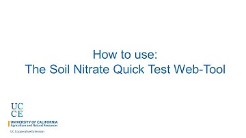 How to use: The Soil Nitrate Quick Test Web-Tool